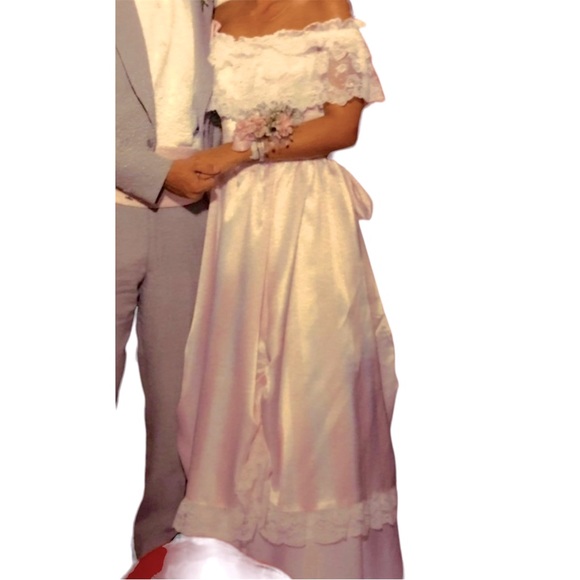 Vintage 1980s Jessica McClintock Gunne Sax Cottagecore Pink White Prom Dress 9 - Picture 4 of 13